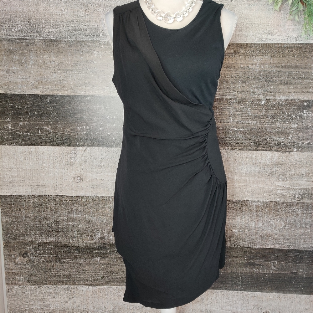 BCBG maxazria knit dress with silk drape